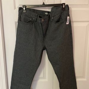 Old Navy Relaxed Slim Taper Twill charcoal flex denim pants 38x30